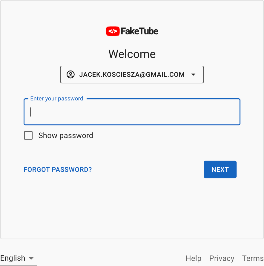 Sign in - password